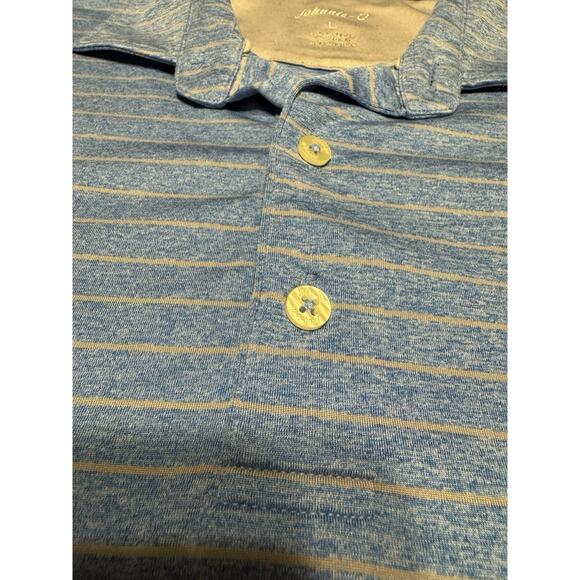 Jonnie-O Polo Shirt Size L Blue with Gray Stripe - Picture 5 of 9